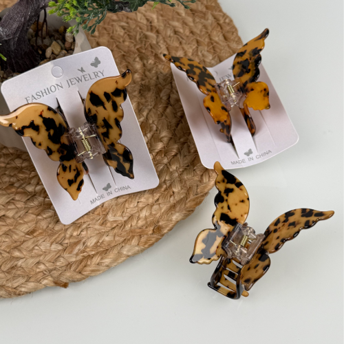 Краб пластик метелик, 8*7см, леопард (чорний з рудим)