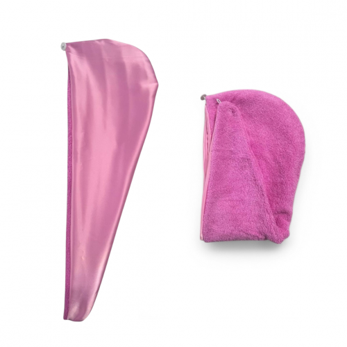 Тюрбан двосторонній для сушіння волосся рожевий