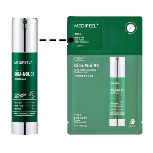 Набір двоетапний сироватка і маска з центеллою Medi-Peel Phyto Cica-nol B5 3000 Shot Serum 2 Step