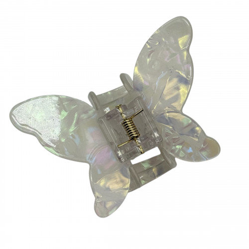 Краб пластик метелик, 8*5,5см, перламутрово-білого кольору
