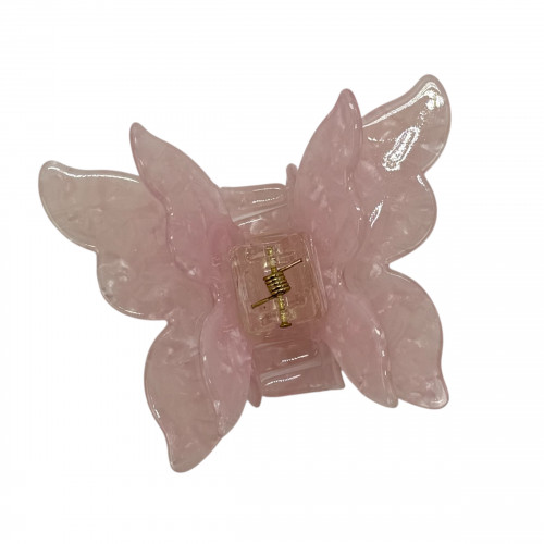 Краб пластик метелик подвійні крила, 6,5*8см, ніжно-рожевого перламутрового кольору