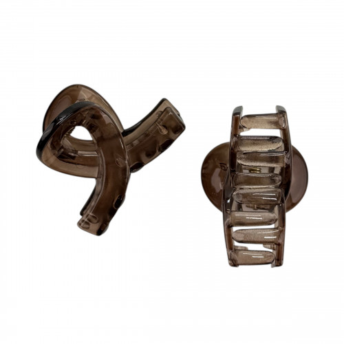 Краб пластик глянцевий "петелька", 4,5см, коричневий напівпрозорий