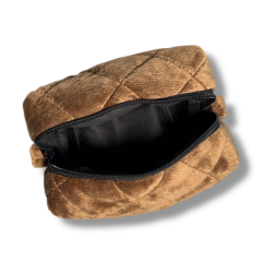 Косметичка плюшева 17*11*9 капучино