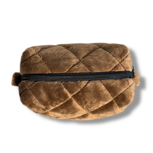 Косметичка плюшева 17*11*9 капучино