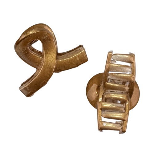 Краб пластик глянцевий "петелька", 4,5см, рудий перламутровий