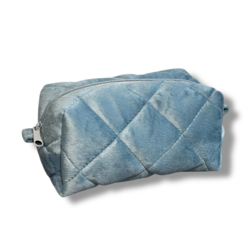 Косметичка плюшева 17*11*9 сіра