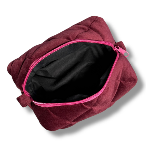 Косметичка плюшева 17*11*9 марсала