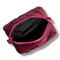 Косметичка плюшева 17*11*9 марсала