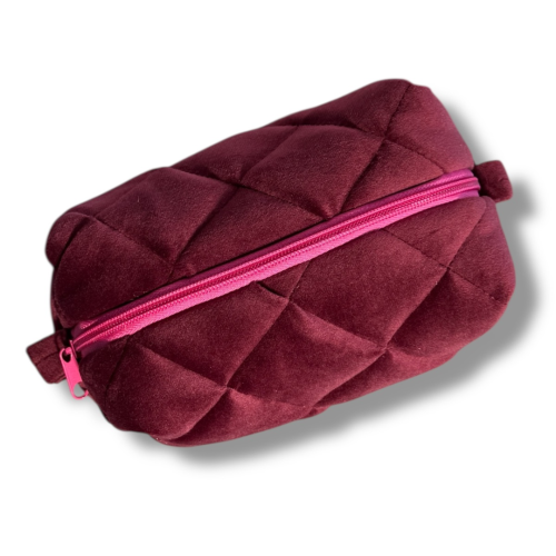 Косметичка плюшева 17*11*9 марсала