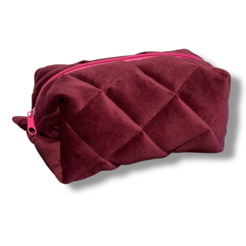 Косметичка плюшева 17*11*9 марсала