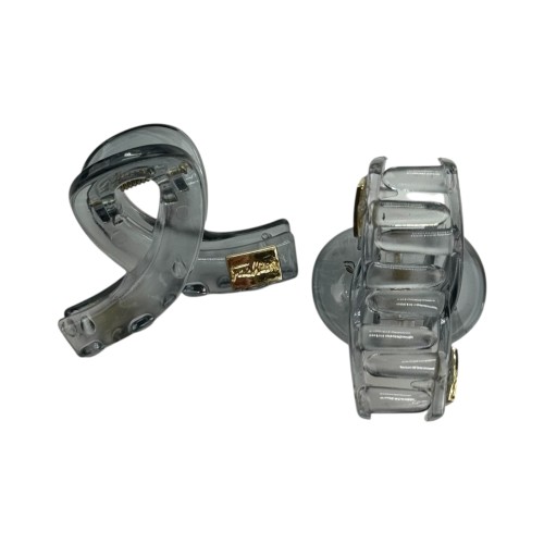 Краб пластик глянцевий "петелька" Fashion, 4,5см, сірий напівпрозорий