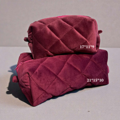 Косметичка плюшева 21*15*10 марсала