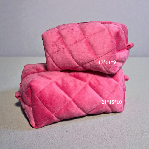 Косметичка плюшева 21*15*10 рожева