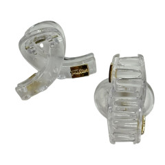 Краб пластик глянцевий &quot;петелька&quot; Fashion, 4,5см, перламутровий напівпрозорий