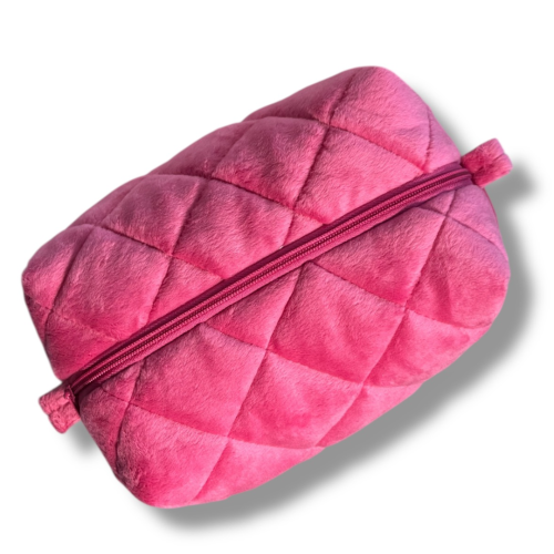 Косметичка плюшева 17*11*9 рожева