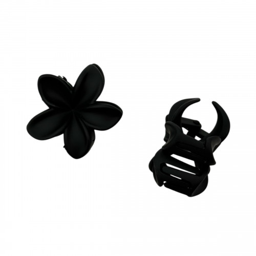 Краб пластик матовий гавайська квітка, 4см, чорний