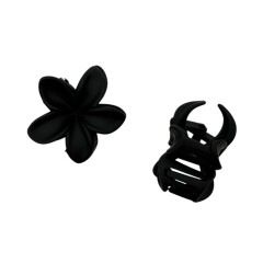 Краб пластик матовий гавайська квітка, 4см, чорний