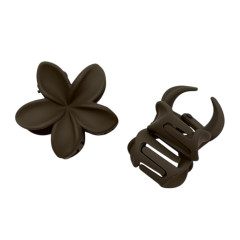 Краб пластик матовий гавайська квітка, 4см, мокко