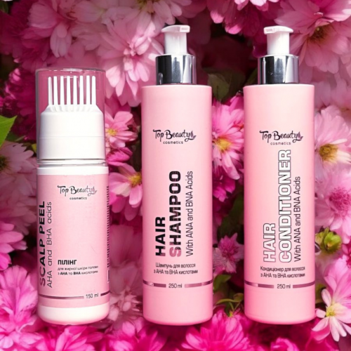 Шампунь для волосся з АНА та ВНА кислотами Top beauty