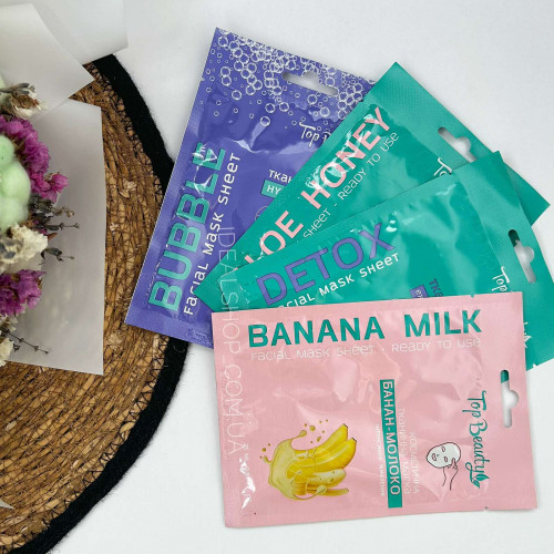 Маска тканевая для лица Banana-Milk Top Beauty