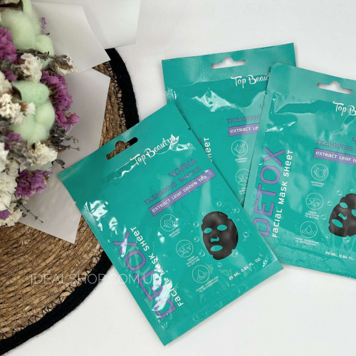 Маска тканинна для обличчя Detox Top Beauty