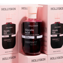 Відлущувальний гель для очищення тіла з гліколевою кислотою й екстрактом кленового соку HOLLYSKIN Glycolic Acid