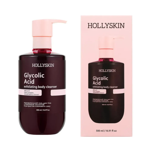 Відлущувальний гель для очищення тіла з гліколевою кислотою й екстрактом кленового соку HOLLYSKIN Glycolic Acid