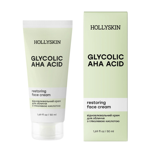 Восстанавливающий крем для лица HOLLYSKIN Glycolic AHA Acid с гликолевой кислотой