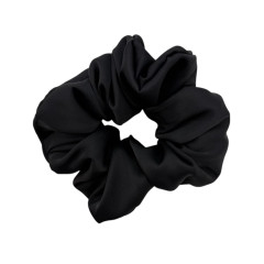 Резинка для волосся об'ємна атласна 13см, чорна