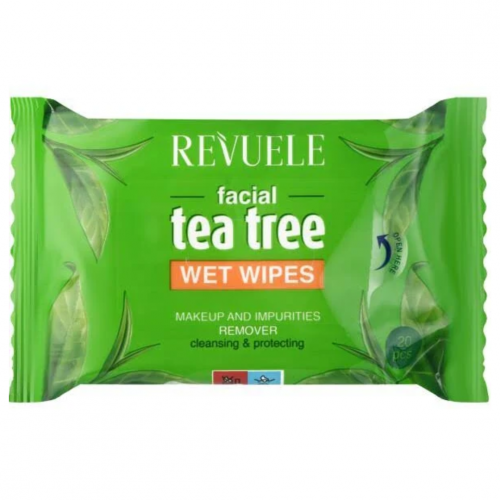 Салфетки влажные для снятия макияжа с экстрактом чайного дерева Revuele