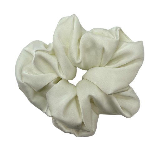 Резинка для волосся об'ємна атласна 13см, біла