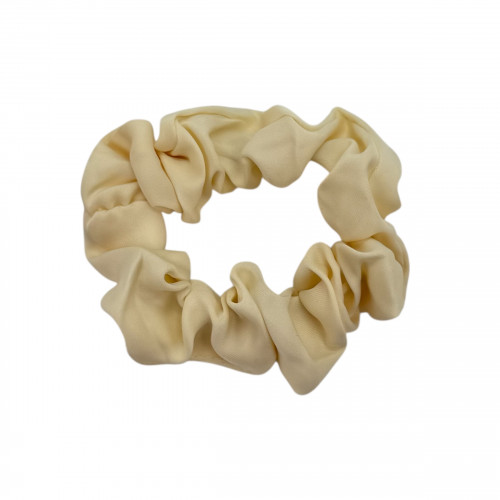 Резинка для волосся об'ємна атласна 8см, молочна