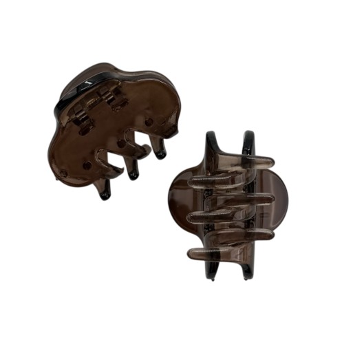 Краб пластик глянцевий "хмаринка", 4,5см, коричневий напівпрозорий