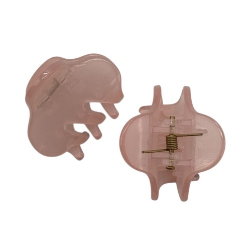 Краб пластик глянцевий "хмаринка", 4,5см, ніжно-рожевий напівпрозорий