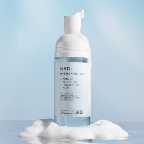 Пінний тонер HOLLYSKIN NAD+ для відновлення антиоксидантного захисту шкіри