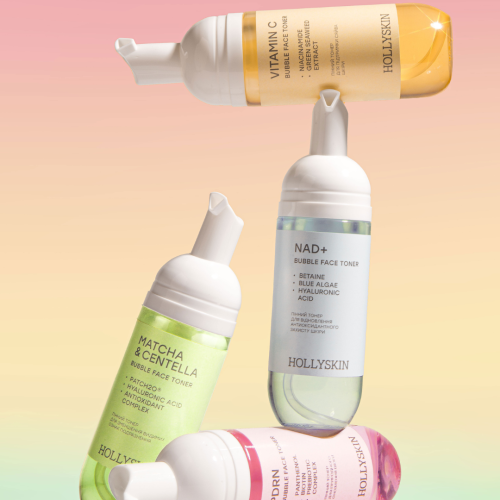 Пінний тонер HOLLYSKIN Matcha & Centella для зменшення видимих ознак подразнення