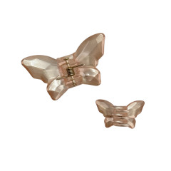 Краб пластик mini Метелик , 4,5*3см, персиковий з перламутром