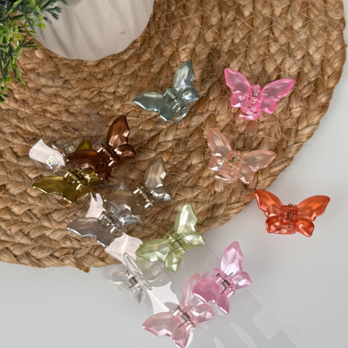 Краб пластик mini Метелик , 4,5*3см, блакитний з перламутром