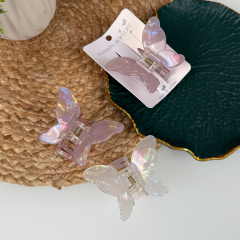 Краб пластик метелик, 8*5,5см, перламутрово-лілового кольору