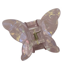 Краб пластик метелик, 8*5,5см, перламутрово-лілового кольору