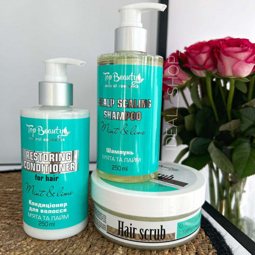 Шампунь для глибокого очищення шкіри голови «М‘ята -Лайм» Top Beauty