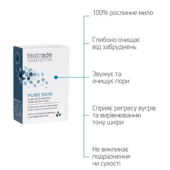 Мило-детокс для шкіри обличчя та тіла з розширеними порами, Biotrade PURE SKIN 100 гр